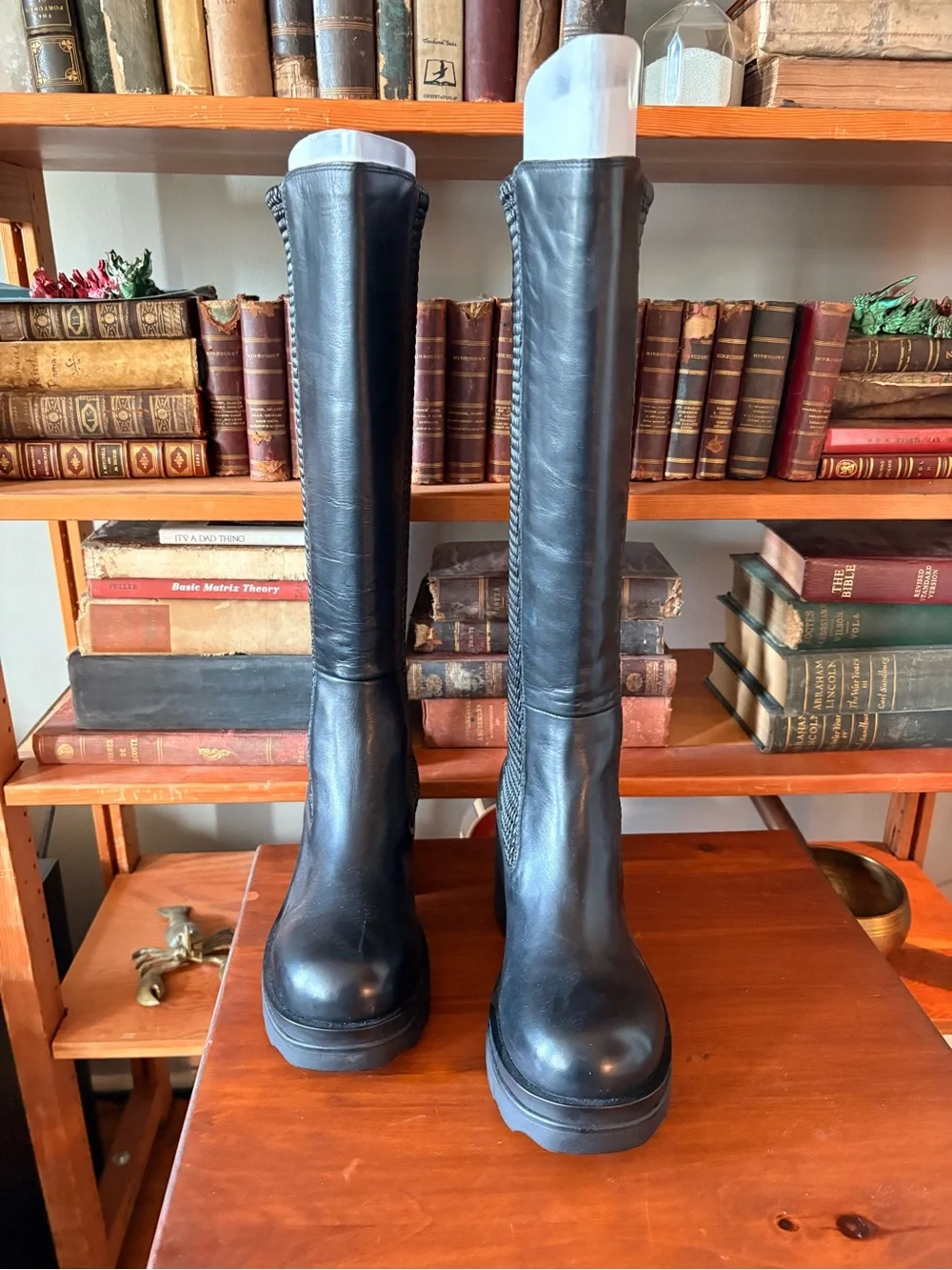 AEROSOLES Black Over-the-Knee Chunky Platform Boots